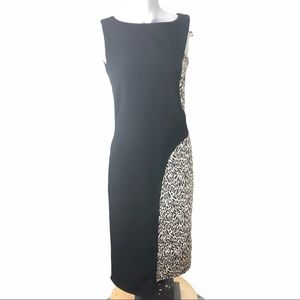 Rina Scimento Bodycon dress 1/2 leopard print / 1/2 black size Small